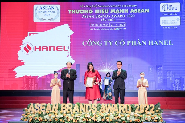 Hanel nhận danh hiệu ‘Thương hiệu mạnh ASEAN 2022’