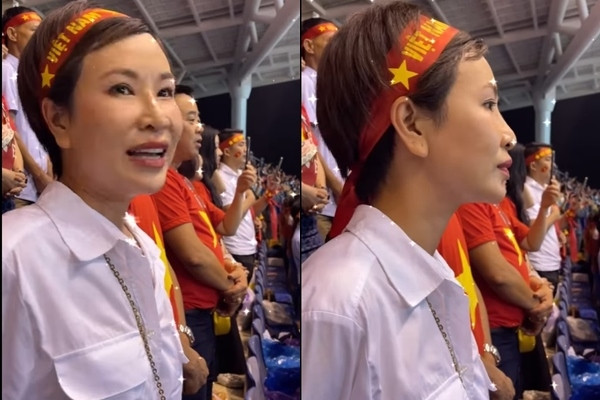 Clip Uyen Linh singing the national anthem of the final match at My Dinh Stadium caused a fever