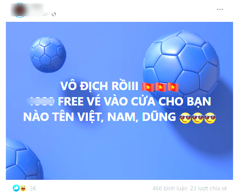 Hàng quán miễn phí cho người tên Dũng, Như mừng Việt Nam vô địch SEA Games - 3