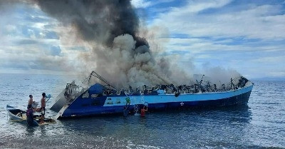 Passenger ferry fire in the Philippines, at least 7 people died