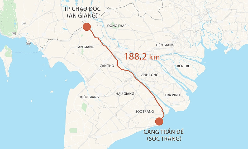 Đồng bằng sông Cửu Long có thêm cao tốc dài 188km