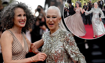 Lão bà 77 tuổi Helen Mirren khiêu vũ trên thảm đỏ Cannes gây sốt ngày cuối
