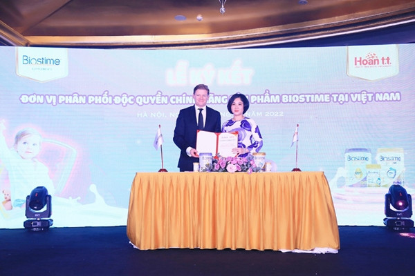 Hoan TT nhập khẩu và phân phối độc quyền nhãn hàng Biostime tại Việt Nam