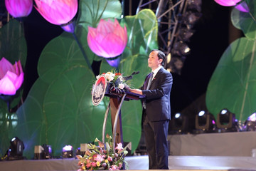 Bí thư Tỉnh ủy Hoàng Trung Dũng phát biểu tại lễ kỷ niệm 65 năm Bác Hồ về thăm Hà Tĩnh