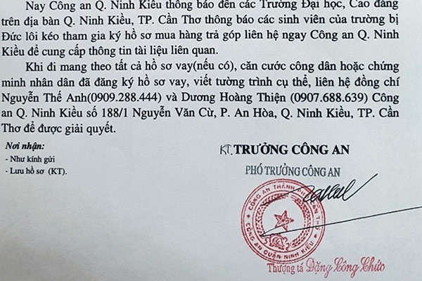 Diễn biến mới vụ hàng trăm sinh viên ở Cần Thơ bỗng dưng ôm nợ