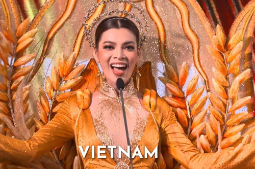 Trân Đài mặc trang phục nặng 9 kg lấy cảm hứng từ gạo ở Hoa hậu Chuyển giới