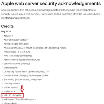 White-hat hacker Ngo Minh Hieu honored by Apple