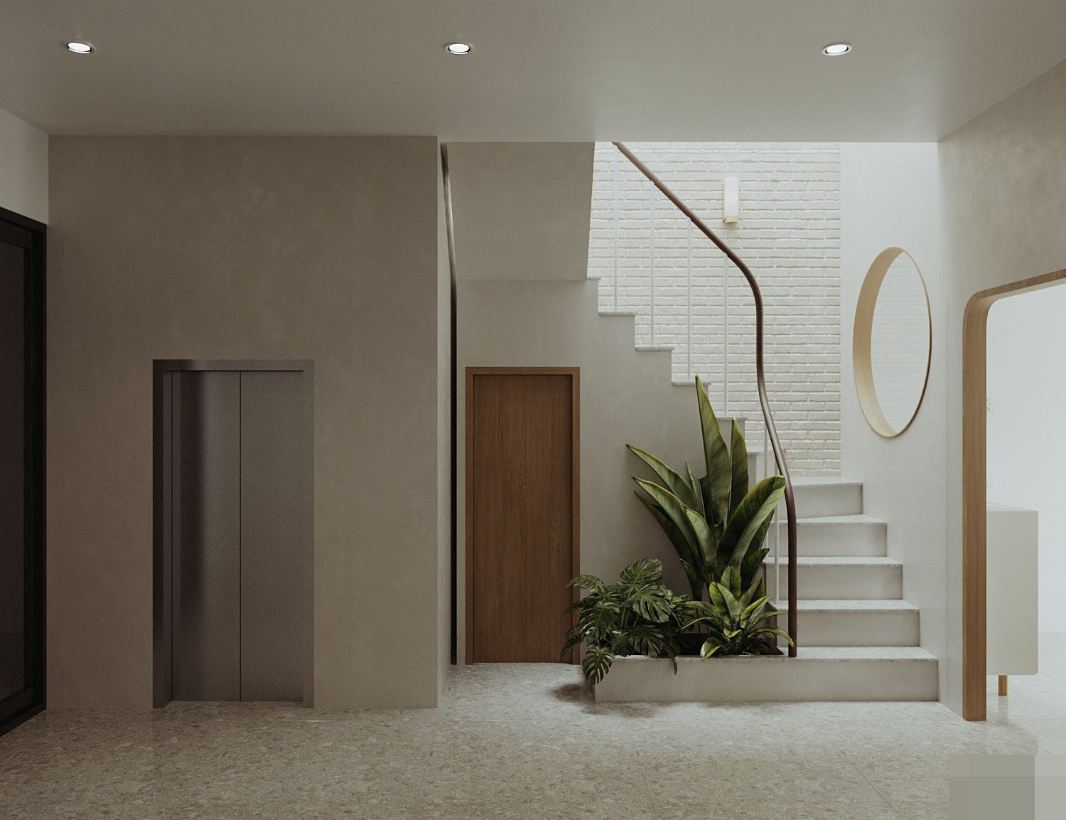 Lắp đặt thang máy theo phong cách tối giản tạo cảm giác của một thể thống nhất hài hòa với toàn bộ kiến trúc 