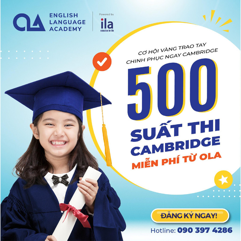 500 suất thi chứng chỉ Cambridge ESOL miễn phí từ OLA