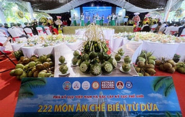 222 món ăn từ dừa của Bến Tre xác lập kỷ lục thế giới