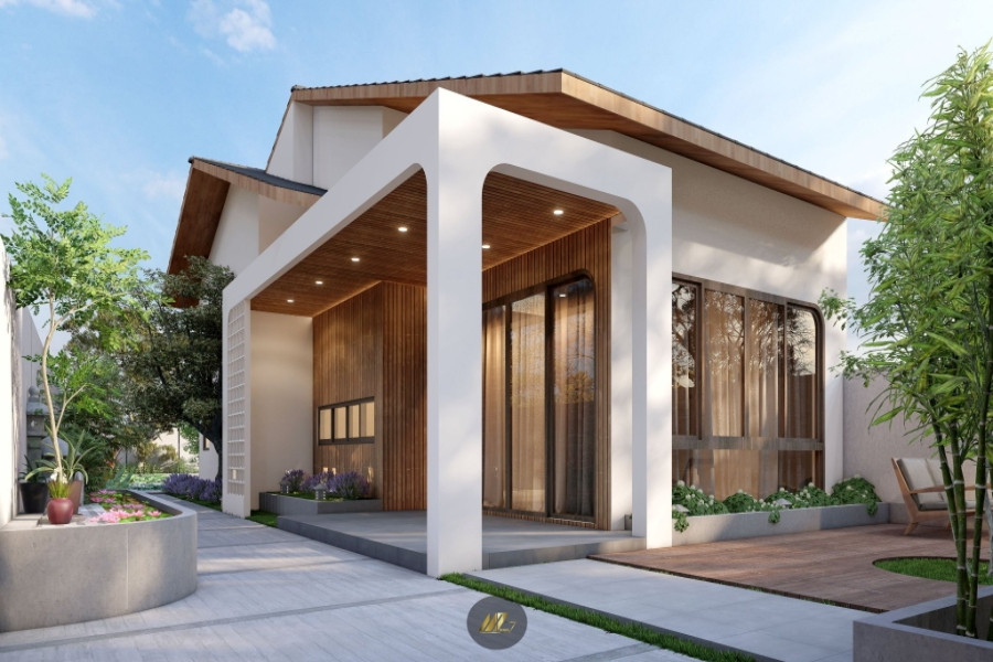 Nhà cấp 4 xây 800 triệu đẹp hút mắt, vườn rau xanh 4 mùa mơn mởn