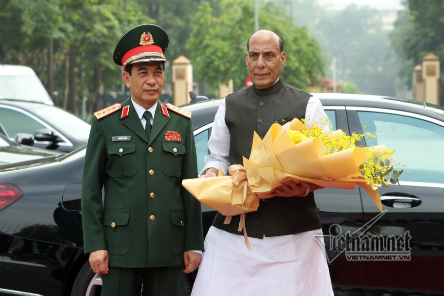 Đại tướng Phan Văn Giang chủ trì lễ đón Bộ trưởng Quốc phòng Ấn Độ
