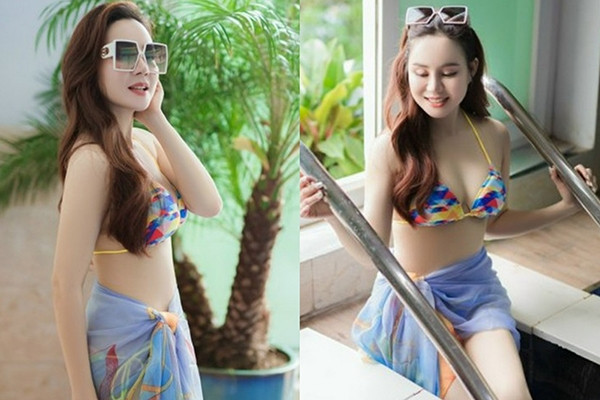 'Gái ba con' Vy Oanh diện bikini khoe dáng nuột