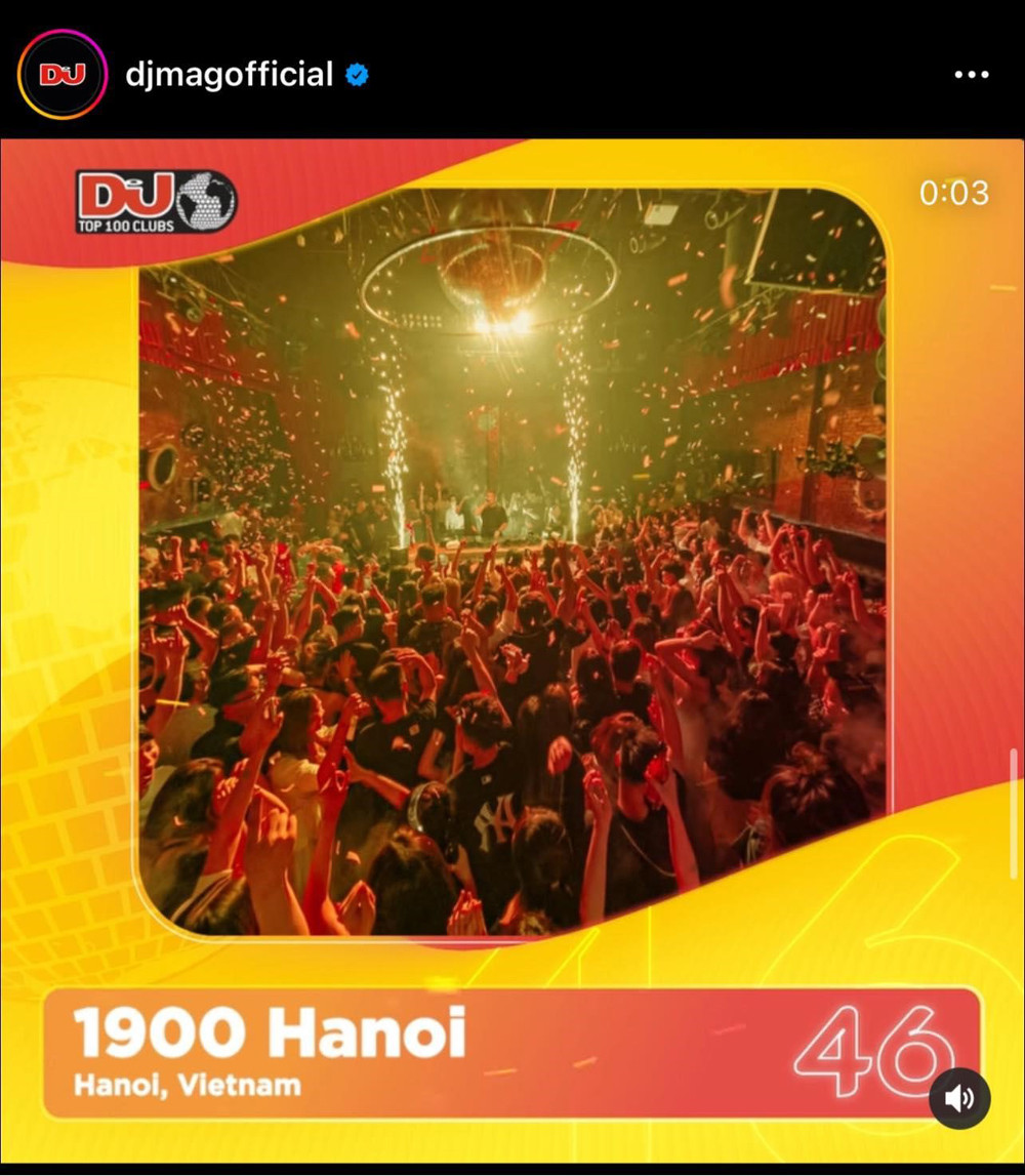 1900 Hà Nội lần thứ 3 lọt bảng xếp hạng Top 100 Clubs DJ Mag