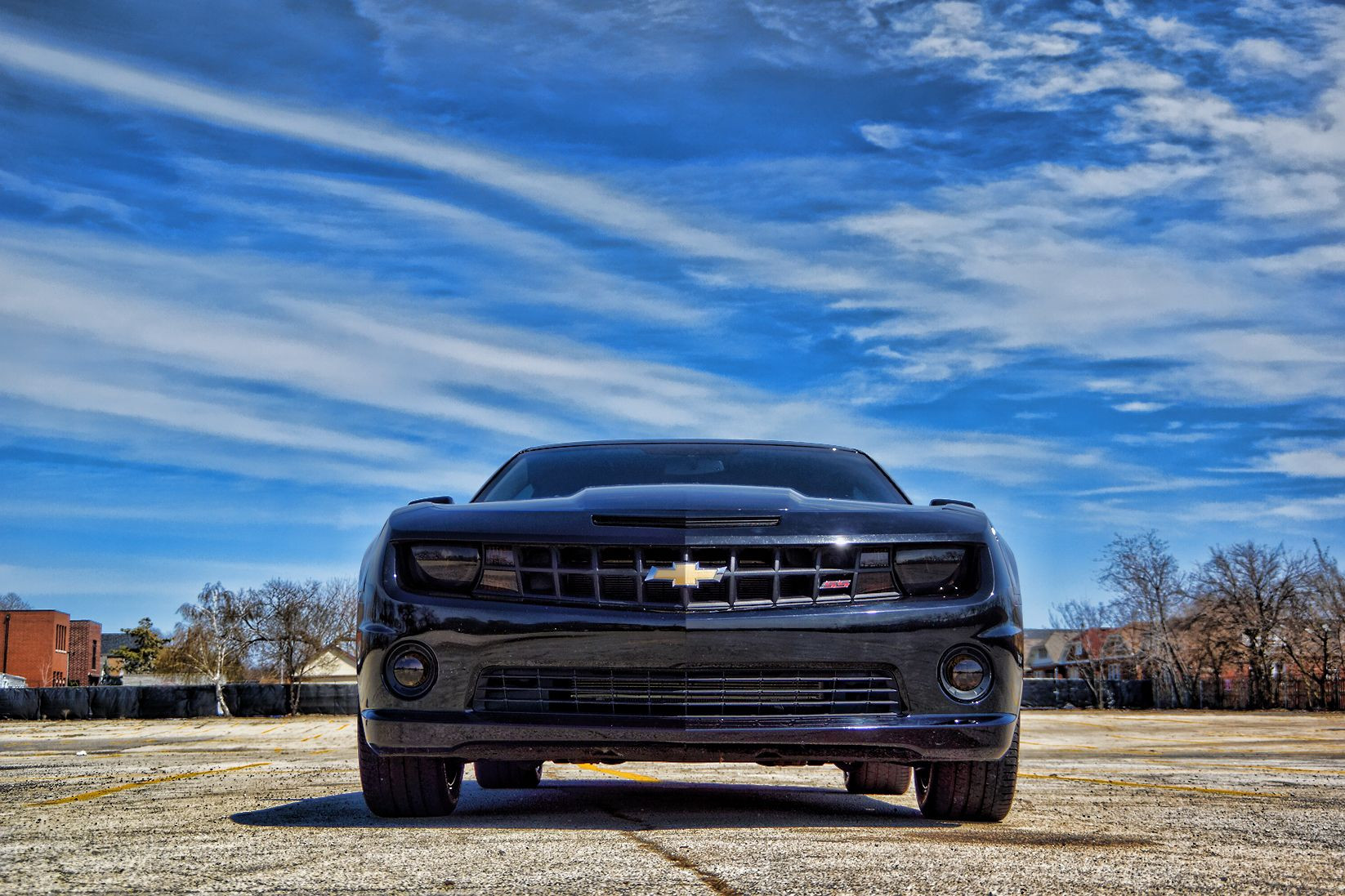 black camaro with tinted headlights