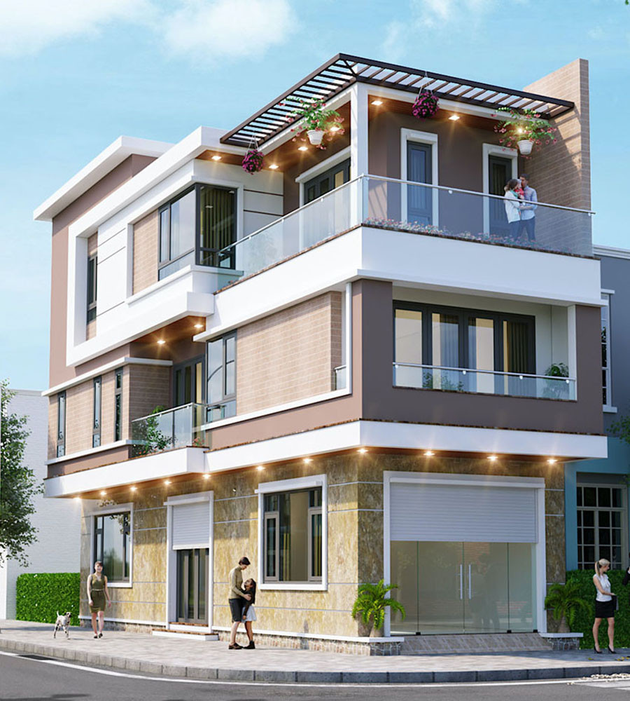 Nhà phố hiện đại đẹp độc đáo 5 tầng 2 mặt tiền tại TP Bắc Giang. VILINCO -  Kiến Trúc Nhà Đẹp