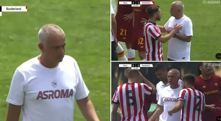 Mourinho xông vào sân, đòi thẻ đỏ cho đối thủ giao hữu