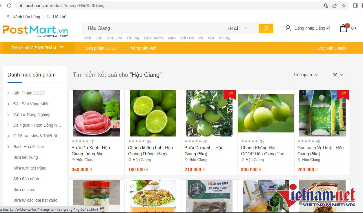 173 sản phẩm nông nghiệp Hậu Giang lên sàn thương mại điện tử