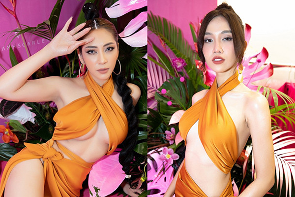 Hoa hậu Đặng Thu Thảo, Đỗ Nhật Hà đọ dáng khi diện váy giống nhau
