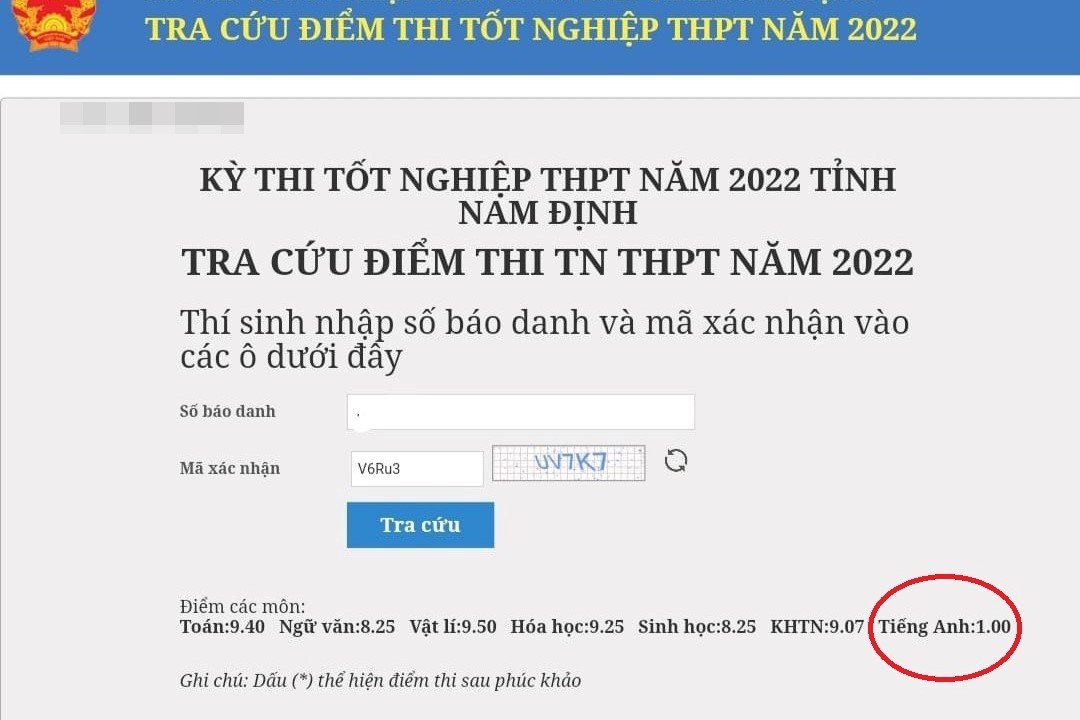 Thực hư vụ thí sinh đạt trên 28 điểm khối A trượt tốt nghiệp