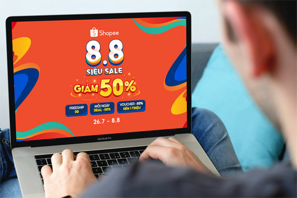 Khởi động siêu sale 8.8, Shopee ‘chiêu đãi’ siêu sale hoàn xu hấp dẫn