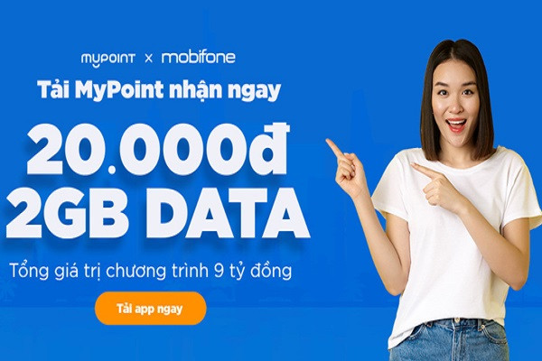 Tải ứng dụng MyPoint nhận ngay ưu đãi khủng Mobifone