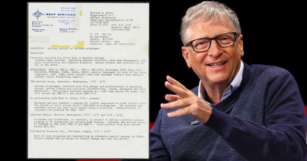 Bill Gates công khai CV 48 năm trước gây 