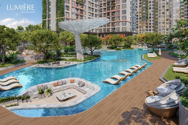 Điều đặc biệt ở hồ bơi phi thuyền Lumière Boulevard tại Vinhomes Grand Park