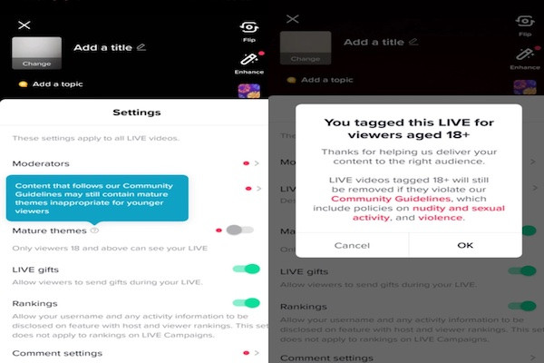 TikTok sắp có tính năng livestream 18+
