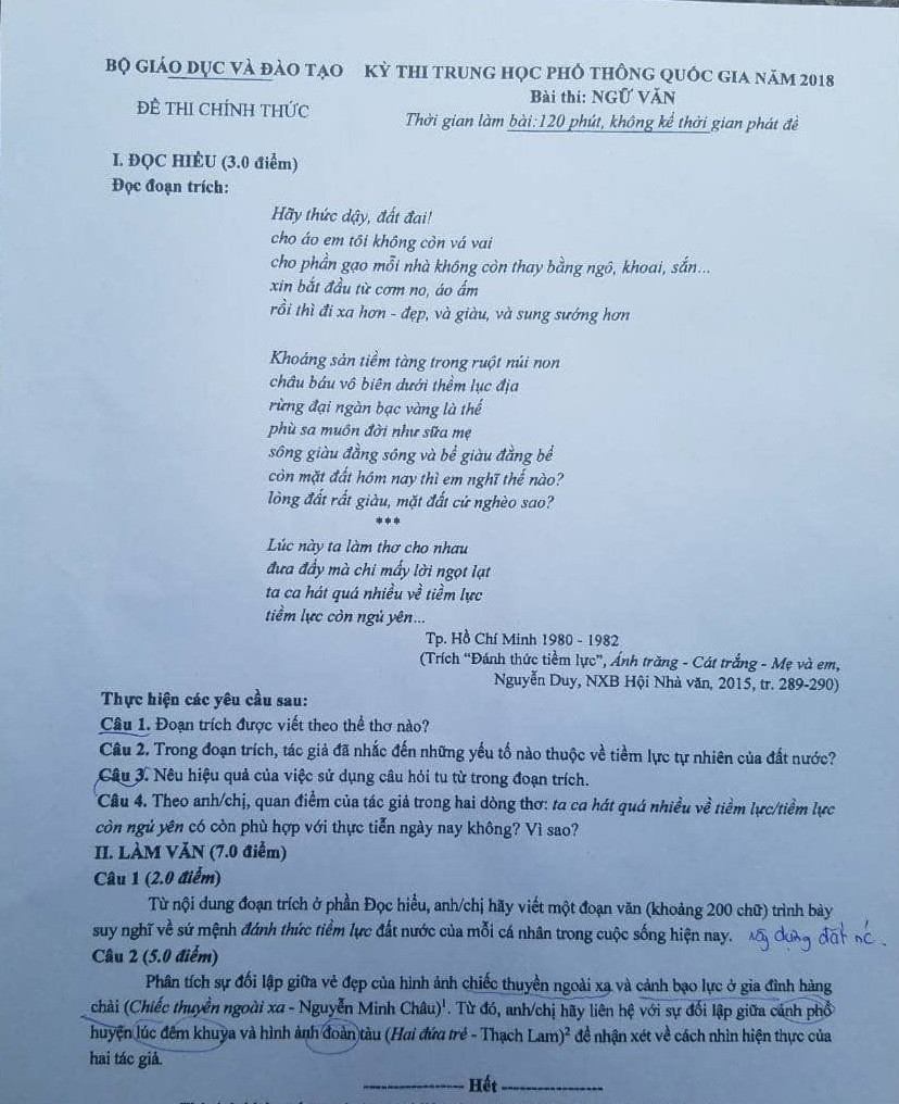 dap an de thi van thi thpt quoc gia 2018