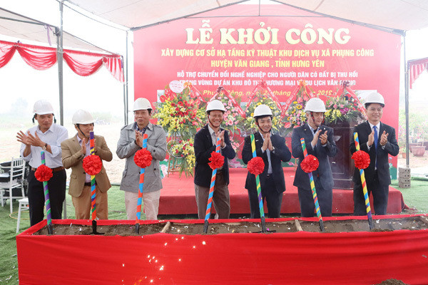 Hưng Yên: Khởi công dự án đất dịch vụ xã Phụng Công
