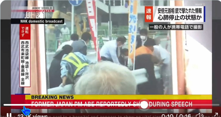 Video khoảnh khắc cựu Thủ tướng Nhật Abe Shinzo bị bắn từ phía sau