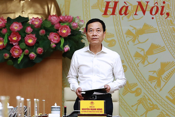 Bộ trưởng Nguyễn Mạnh Hùng phát biểu tại phiên họp thứ 3 của Ủy ban Quốc gia về CĐS