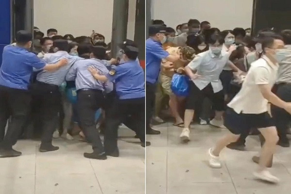Video người dân Trung Quốc thi nhau bỏ chạy khỏi cửa hàng bị phong tỏa vì Covid-19
