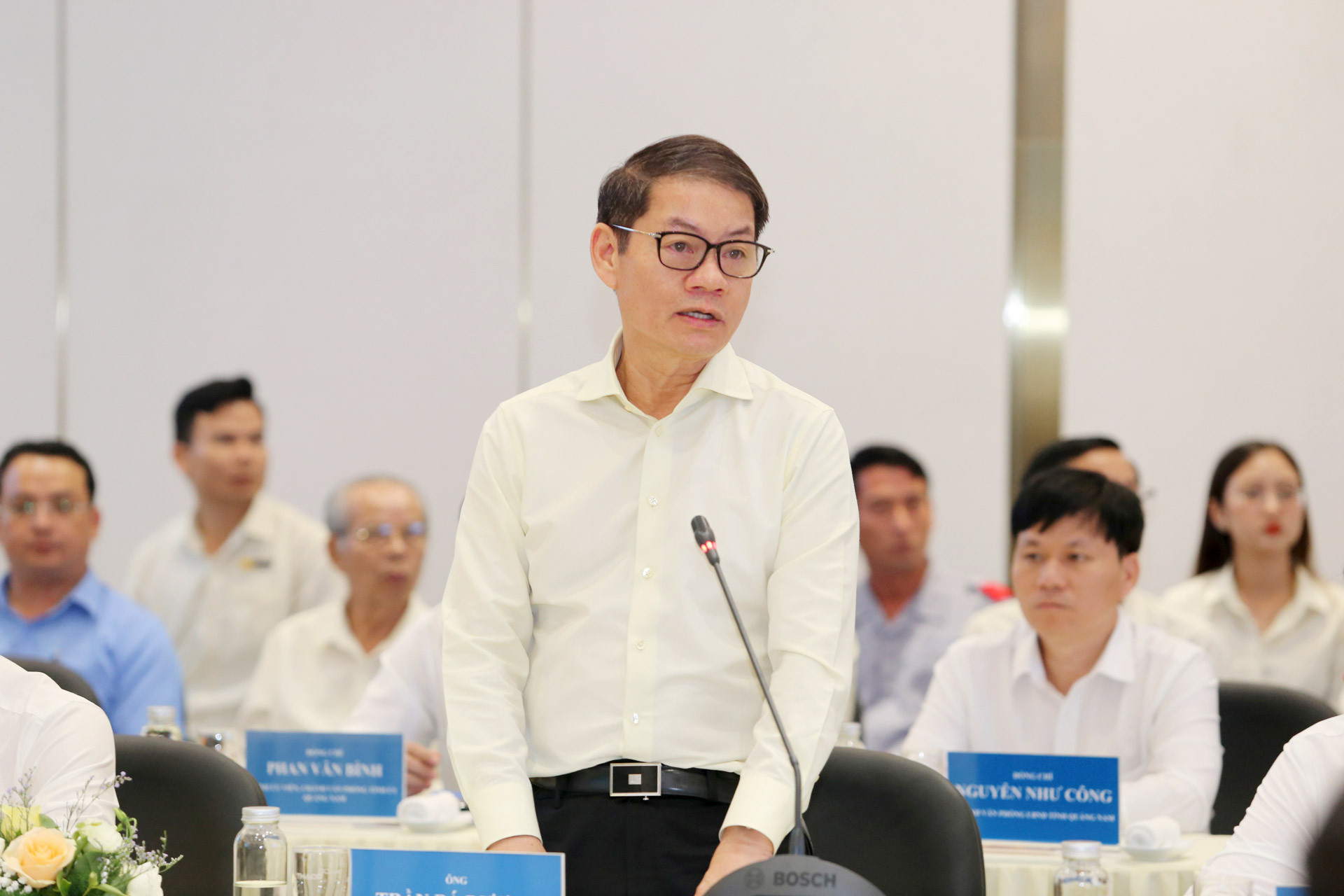Chủ tịch HĐQT THACO Trần Bá Dương báo cáo về tình hình sản xuất kinh doanh của tập đoàn