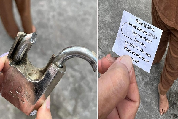 Dán giấy, nhỏ keo 502 lên ổ khóa nhà dân để kêu gọi đăng ký kênh YouTube