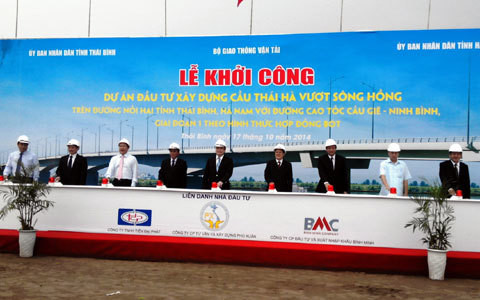 1.700 tỷ đồng xây cầu vượt sông Hồng nối Thái Bình- Hà Nam