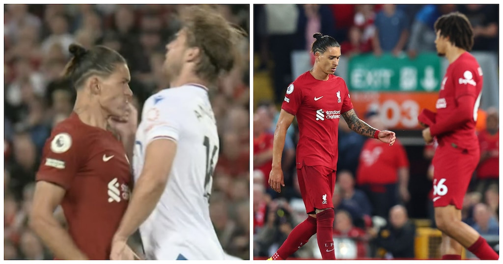 Darwin Nunez ăn thẻ đỏ ngay lần đầu đá chính cho Liverpool