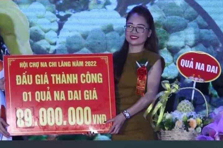 Quả na dai ở Lạng Sơn được đấu giá 89 triệu
