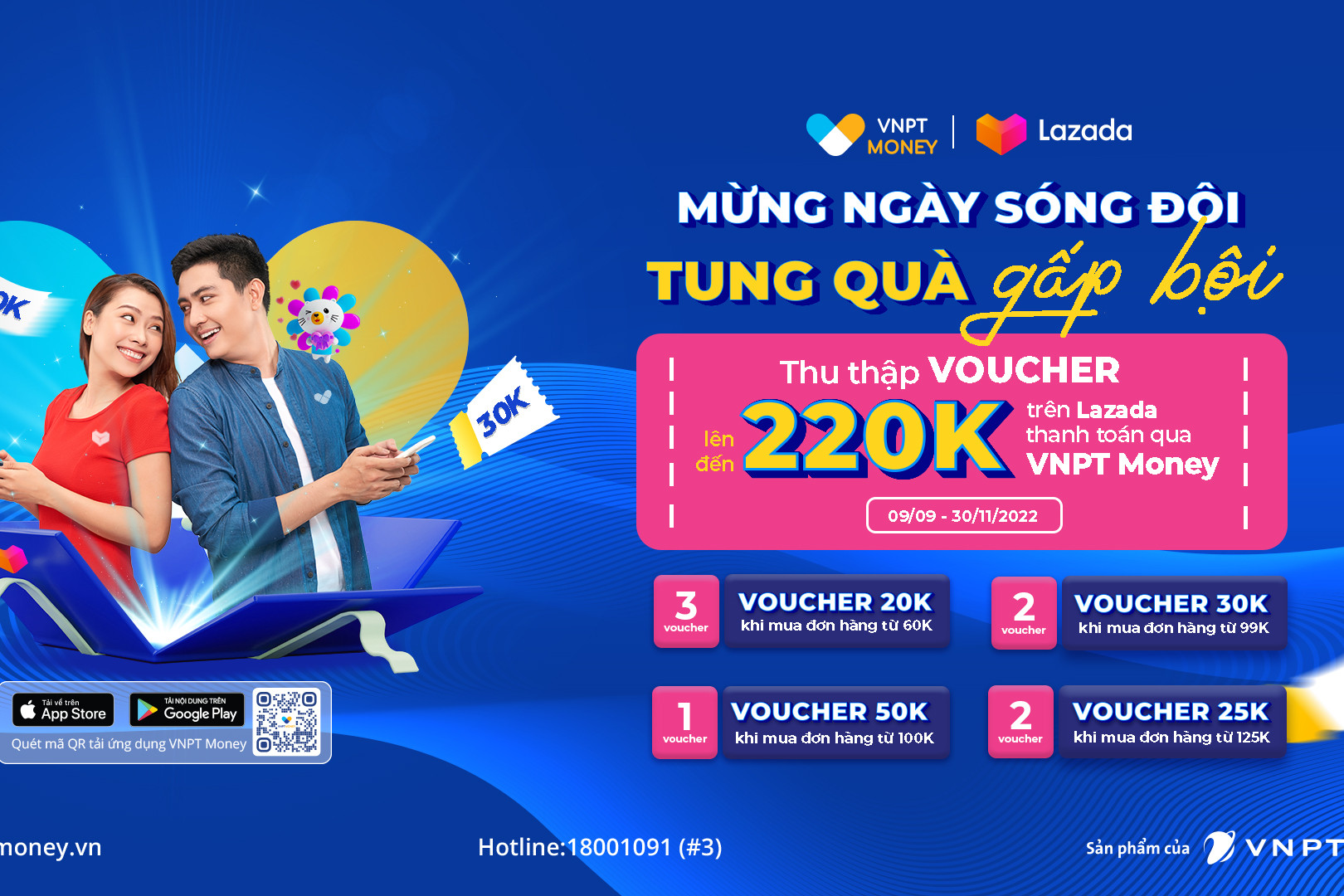 VNPT Money cung cấp phương thức thanh toán không tiền mặt trên Lazada