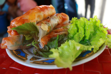 A unique version of the Ia Sol spring rolls