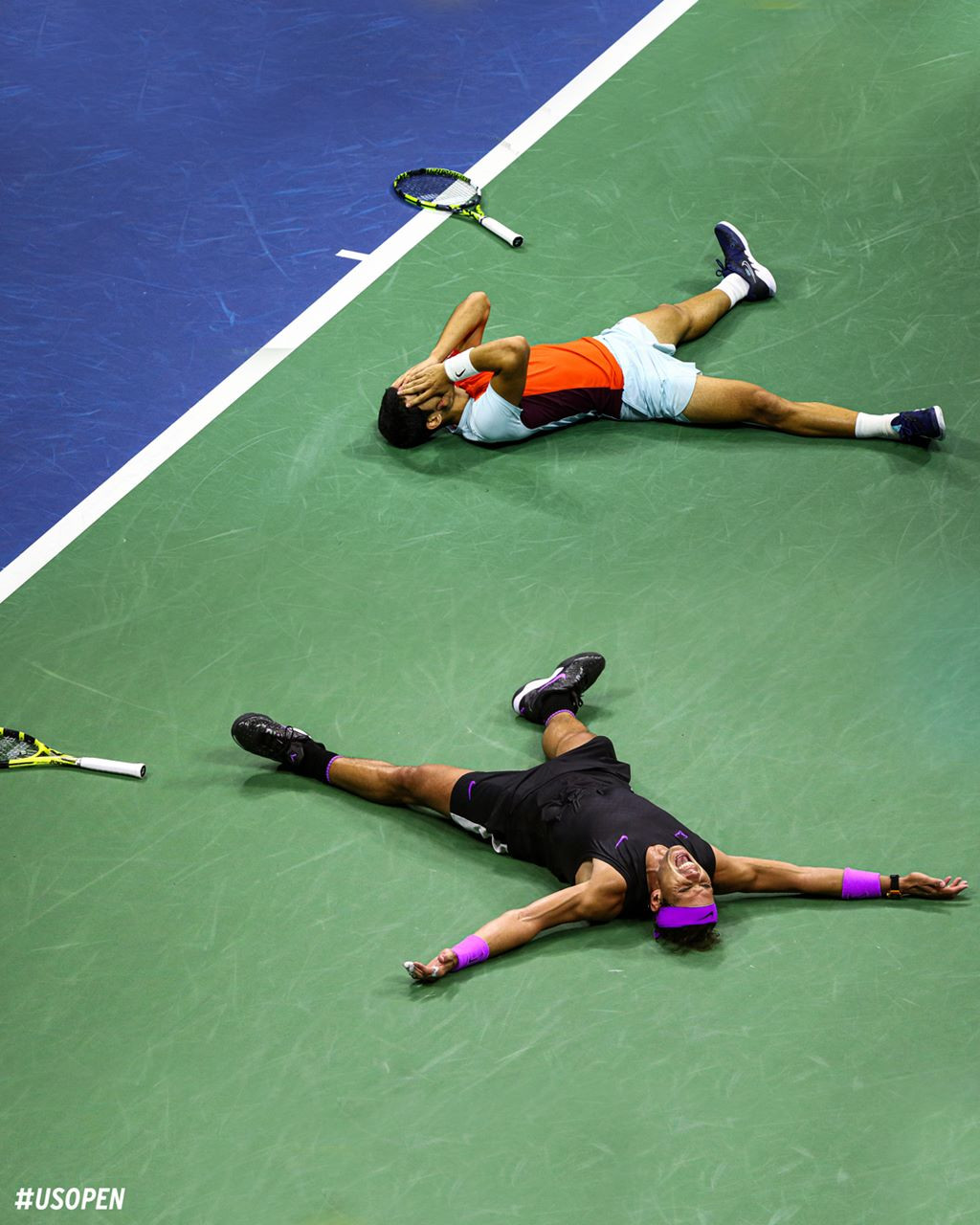 Cách ăn mừng của Alcaraz cũng khá giống với đàn anh Rafael Nadal - chủ nhân của 22 danh hiệu Grand Slam