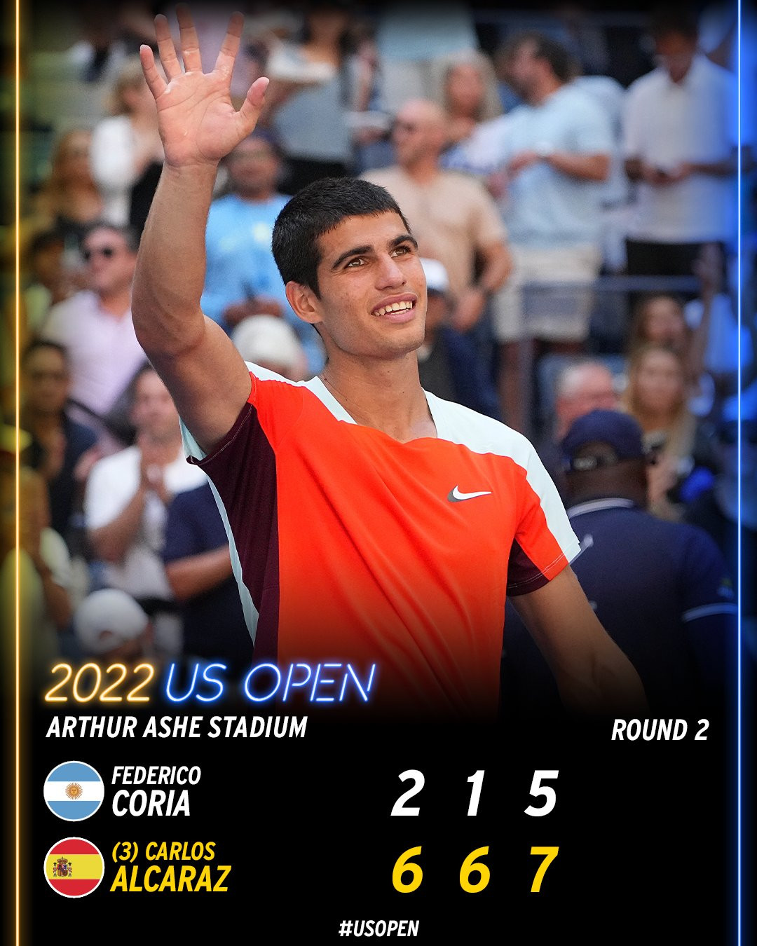 US Open 2022: Carlos Alcaraz giành vé vòng 3