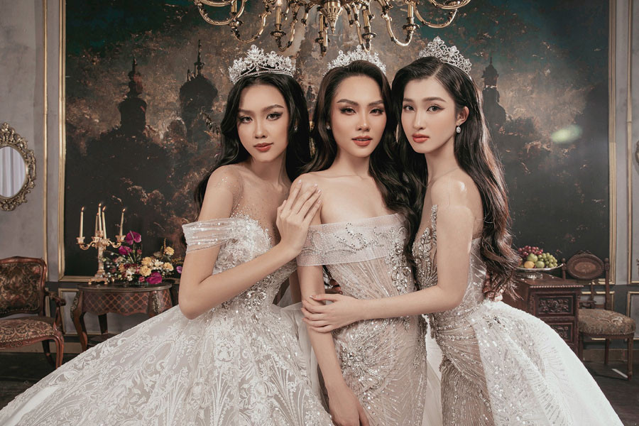 Top 3 Miss World Vietnam 2022 hút hồn trong trang phục cưới
