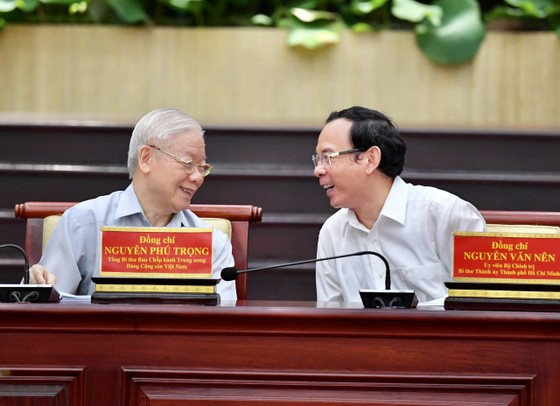 Tổng Bí thư Nguyễn Phú Trọng thăm và làm việc với Thành ủy TPHCM ảnh 5