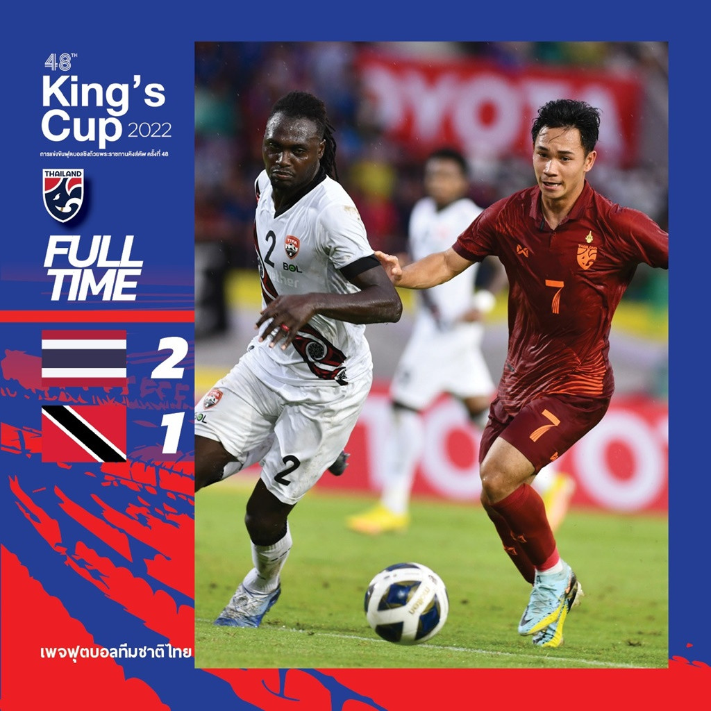 Kết Quả Bóng Đá Thái Lan 2-1 Trinidad & Tobago - King Cup 2022