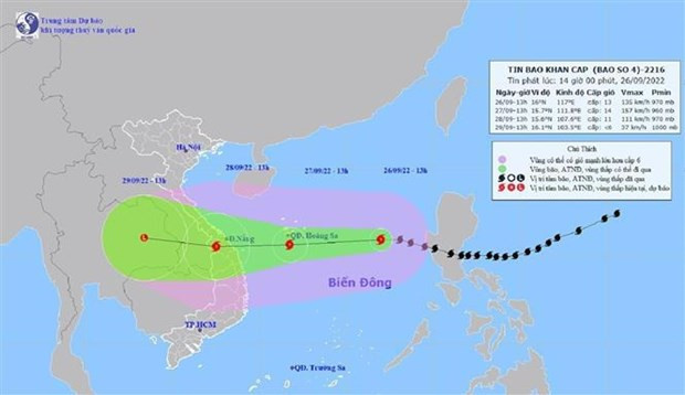 Typhoon Noru to affect Vietnam’s mainland on late September 27
