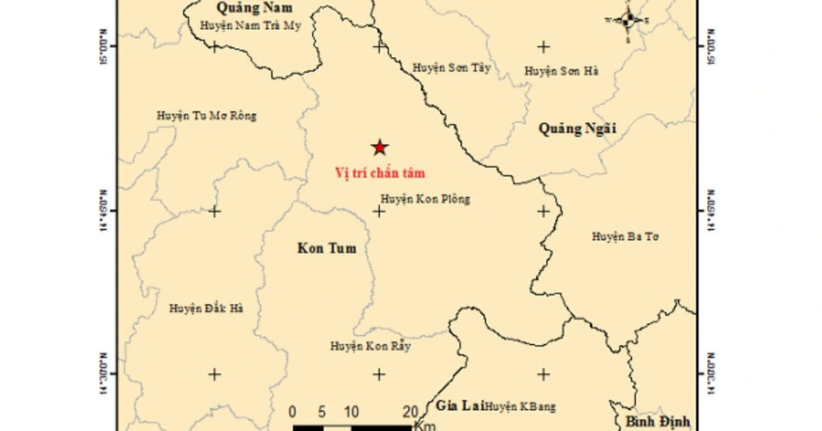 Hai trận động đất ở Kon Tum và biên giới gần Lai Châu