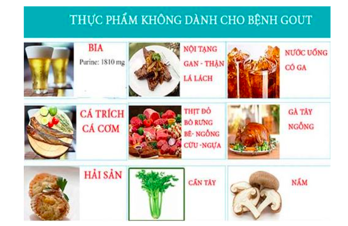 Những thực phẩm người bị gout cần tránh có nhiều tên quen thuộc