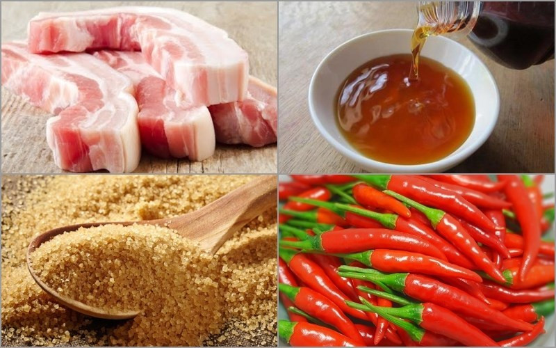 {Nguyên liệu làm thịt heo ngâm nước mắm}